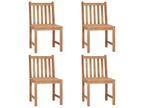 Set of 4 garden chairs with cushions, solid teak wood, 23554UQPQ