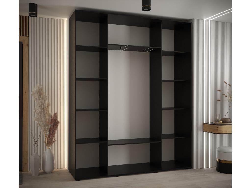 Calmetop 7 Sliding Door Wardrobe 235.2/190/45 3 Doors Black/White/Black 32514LCDB