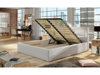 Calmetop modern tufted faux leather bed - Cream color - 160x200 - Storage version 67970NOKJ
