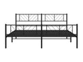 Metal bed frame with headboard and footboard, black, 183x213 cm, 49630LBRW