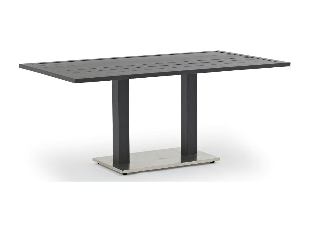 Calmetop 5-piece garden furniture set in anthracite grey aluminum with light grey fabric cushions 83854HBKA