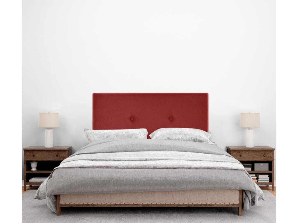 Calmetop Smooth Fabric Headboard with Buttons 90x105cm with Legs for 80/90cm Beds - Red 18799GPCE