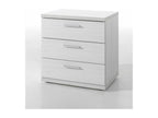 Sturdy children's/teen bedroom set from the Calmetop collection: bed, wardrobe, desk, chest of drawers and bedside table in white with a wood effect (92650GWWK)