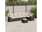 7-piece garden furniture set with cushions, black resin wicker 11136NJCN