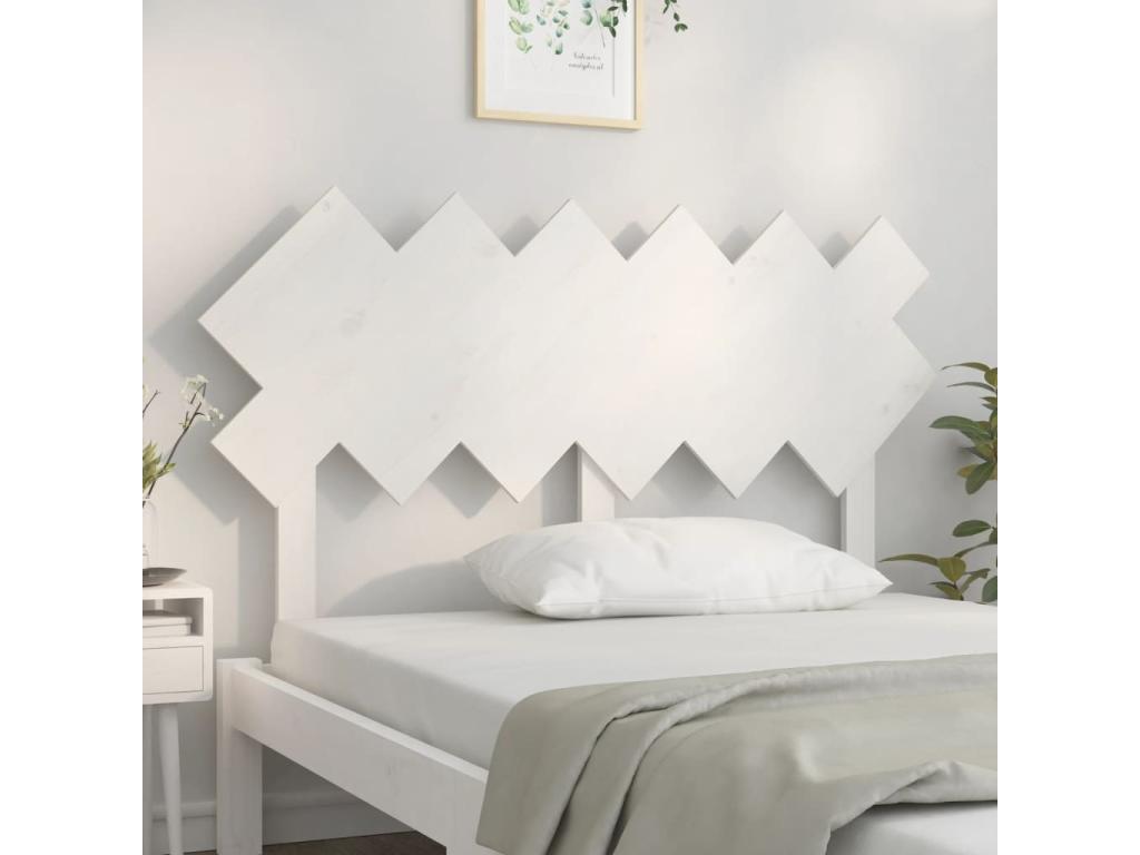 White Headboard 132x3x81 cm Solid Pine Wood 28486NFQD