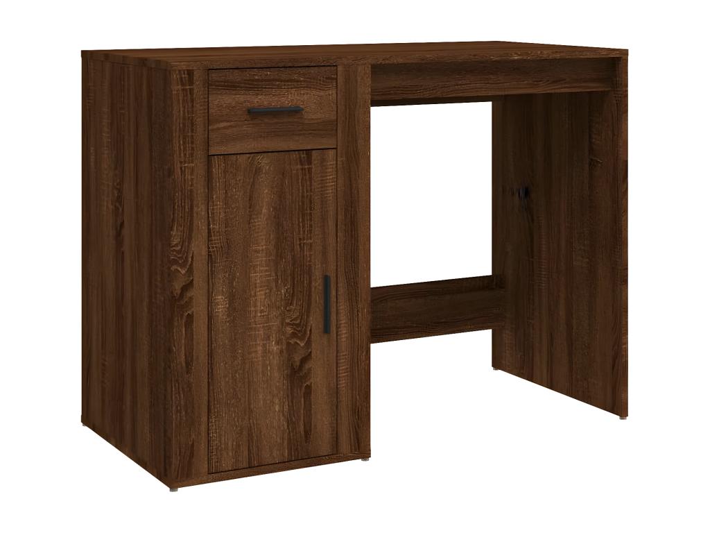 Desk with cabinet, brown oak engineered wood, 73586AJJX