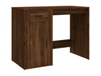 Desk with cabinet, brown oak engineered wood, 73586AJJX