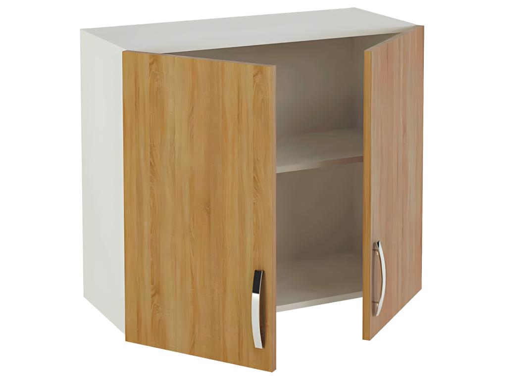Nidchicshop 2-door oak-effect kitchen wall cabinet - Height 70 x Length 80 x Depth 35 cm 87773AGHN