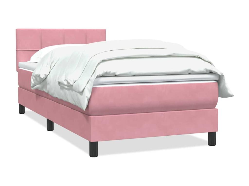 Nidchicshop bed base with pink velvet mattress 90x220 cm 71233PWXA