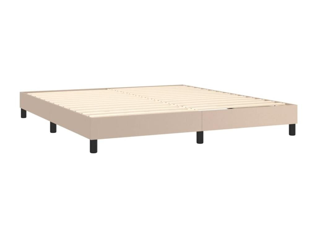 Cappuccino-colored bed frame without mattress, 180x200 cm, faux leather, 22290KNEX