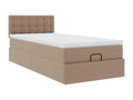 Nidchicshop bed frame and cappuccino mattress 90x190 cm faux leather 99539CCSE