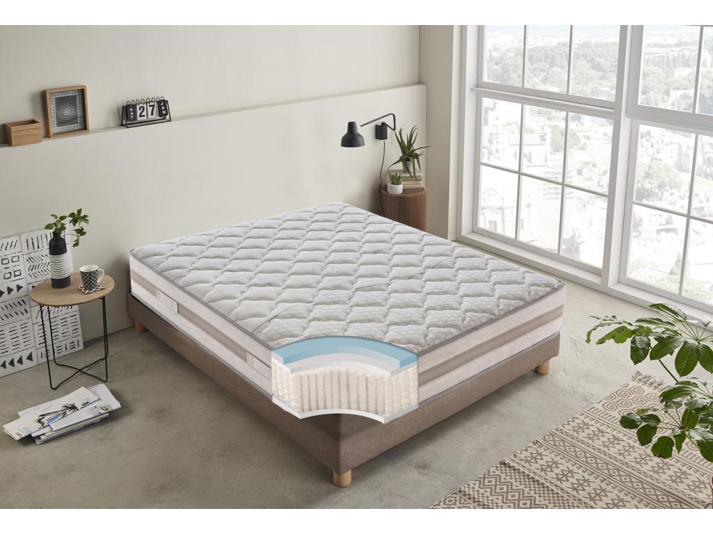 Mattress with 800 Pocket Springs - Height 25 cm - 9 Comfort Zones - Calmetop Model 150x200 cm 48503AMKT