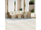 10-piece beige resin wicker garden furniture set with cushions 32471AFNA