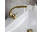 Basin mixer tap with rounded spout, brushed gold - Calmetop 54594FEZC