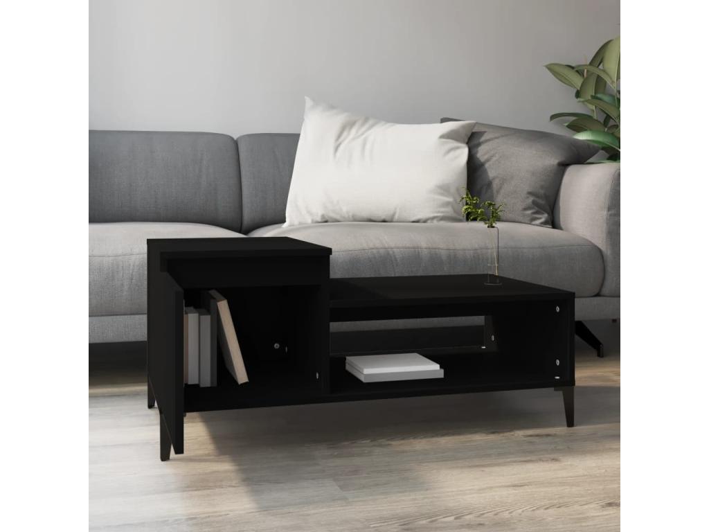 Coffee table, black, 100x50x45 cm, engineered wood, 50112TAIG