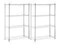 Pack of 2 Metal Shelves with 4 Adjustable Shelves 137x91.4x35.5cm 320Kg Calmetop 33682UVCR