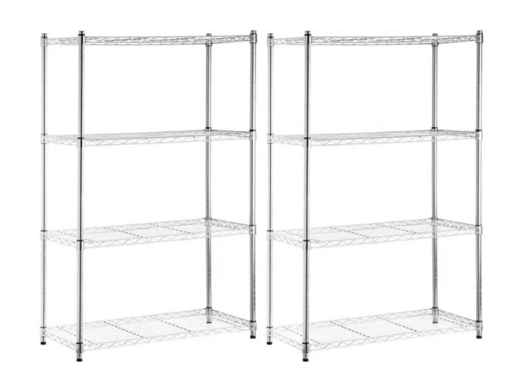 Pack of 2 Metal Shelves with 4 Adjustable Shelves 137x91.4x35.5cm 320Kg Calmetop 33682UVCR