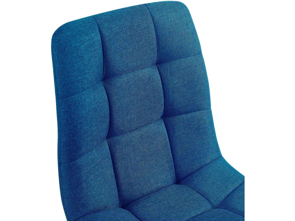 Set of 4 dining chairs - Fabric/Metal - Blue - Calmetop 70371MBYZ
