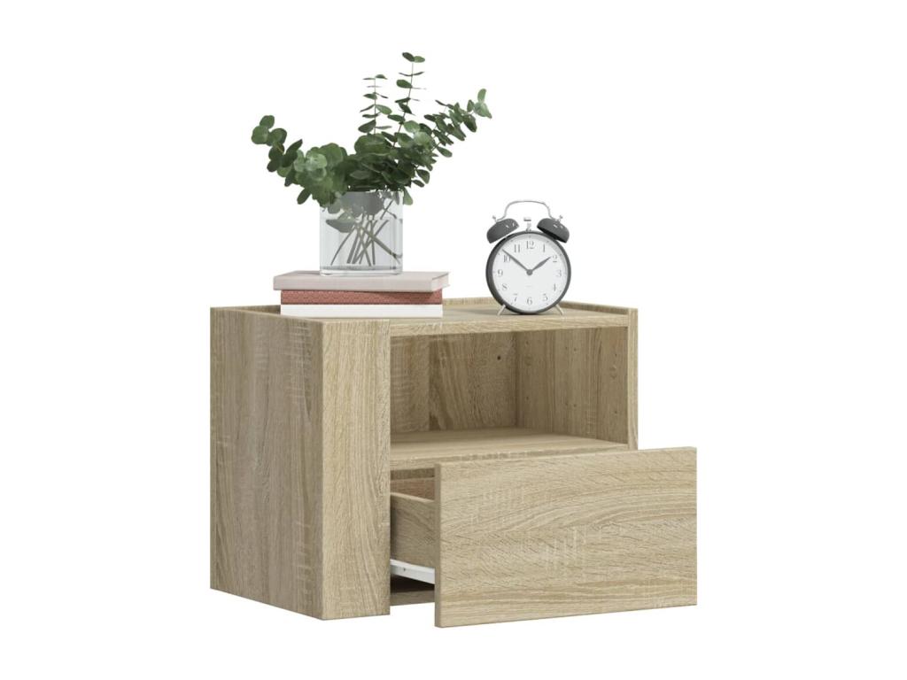 Calmetop oak wall-mounted bedside table, 45x30x35 cm, 91678NJJP