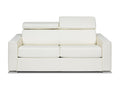 3-seater express convertible sofa in white buffalo leather - 140 cm sleeping area - 22 cm mattress - Nidchicshop 85141EYVL