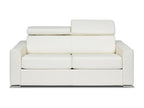 3-seater express convertible sofa in white buffalo leather - 140 cm sleeping area - 22 cm mattress - Nidchicshop 85141EYVL