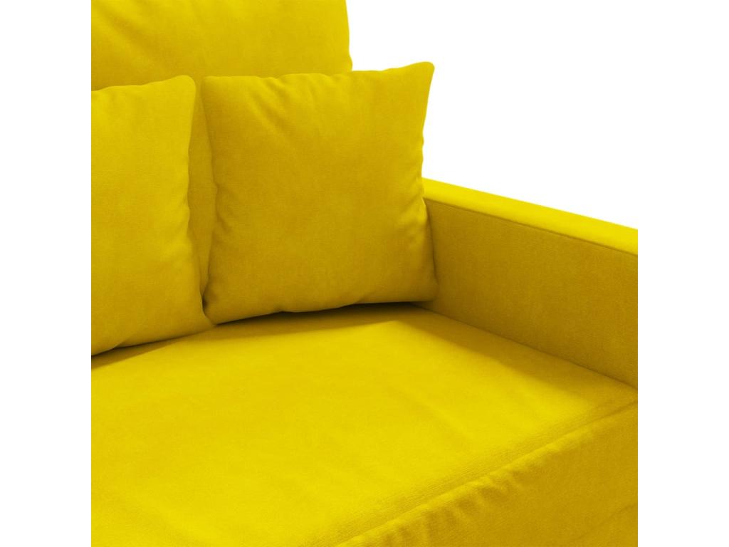 3-seater sofa, yellow, 180 cm, velvet, 66363GKME