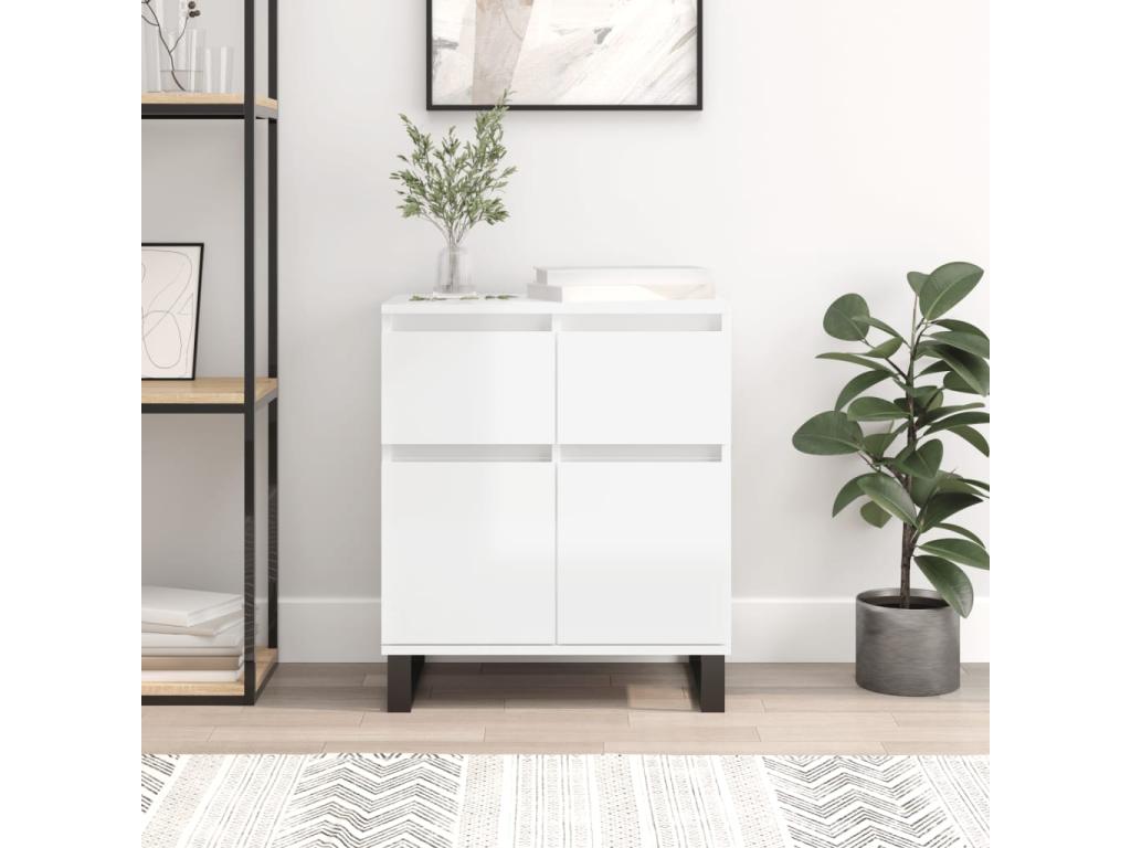 High-gloss white sideboard, 60x35x70 cm, engineered wood, 65234FHCK