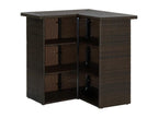 Brown Corner Bar Table 100x50x105 cm Woven Resin 87534ZAJP