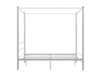 White Metal Canopy Bed Frame 160x200 cm 81294UVWX