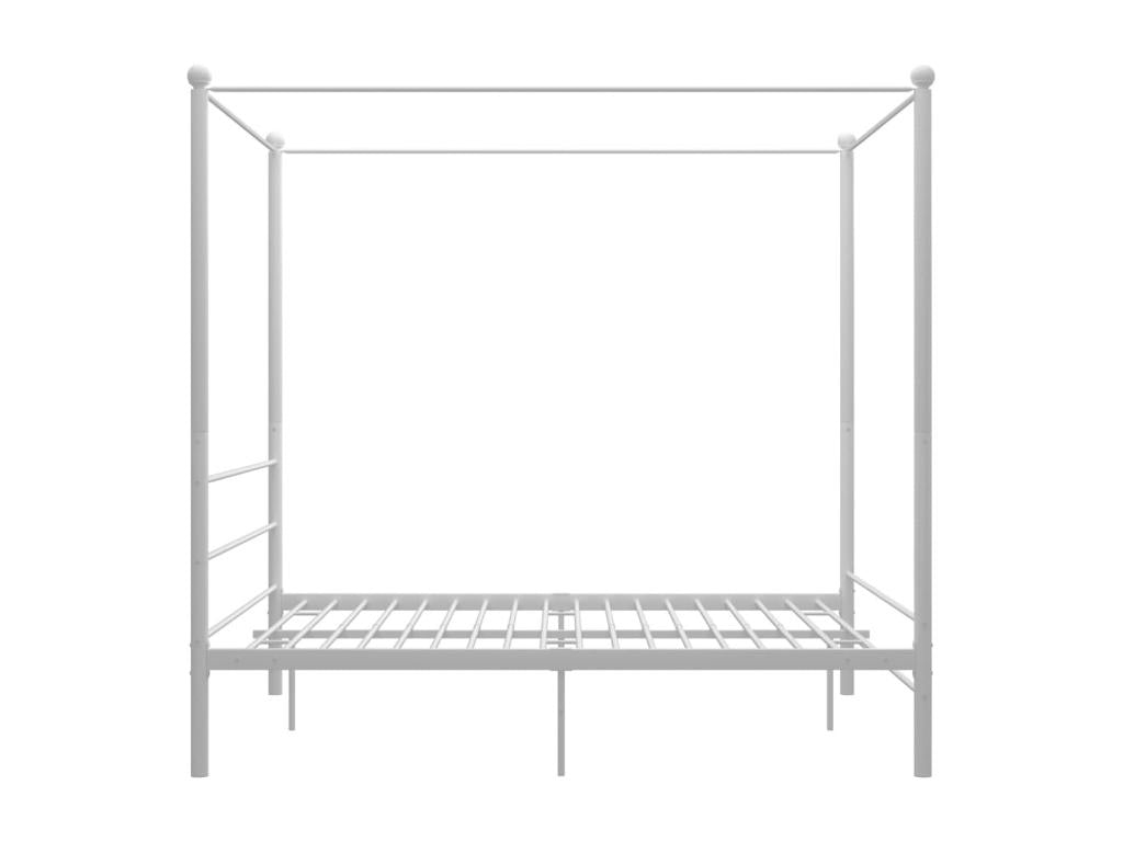 White Metal Canopy Bed Frame 160x200 cm 81294UVWX