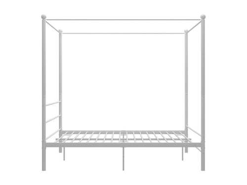 White Metal Canopy Bed Frame 160x200 cm 81294UVWX