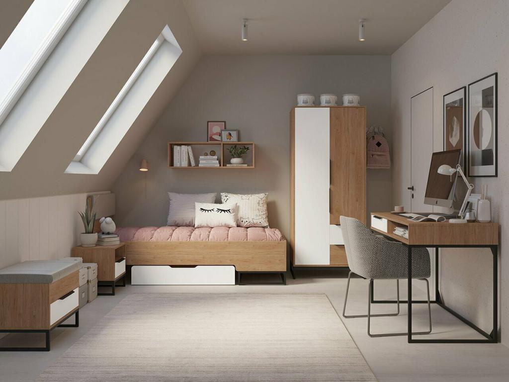 Nidchicshop 106 Hickory Oak Wardrobe - White 190x80x60cm 54104PMMJ