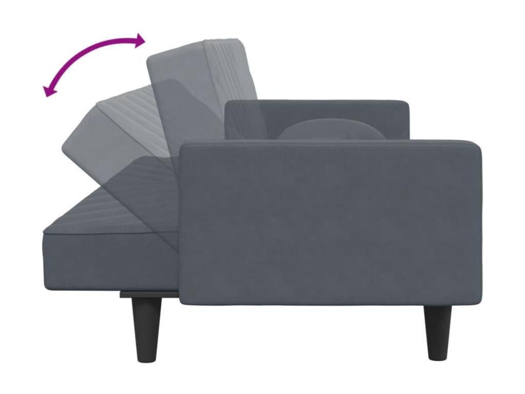 2-piece sofa set with dark grey velvet cushions 03732TFUX