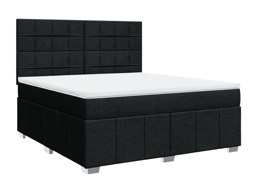 Calmetop bed base with mattress, black, 180x200 cm, fabric, 85518DXCJ