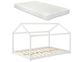 Calmetop House-Shaped Children's Bed with Cold Foam Mattress 120x200 cm White 35227FRLI