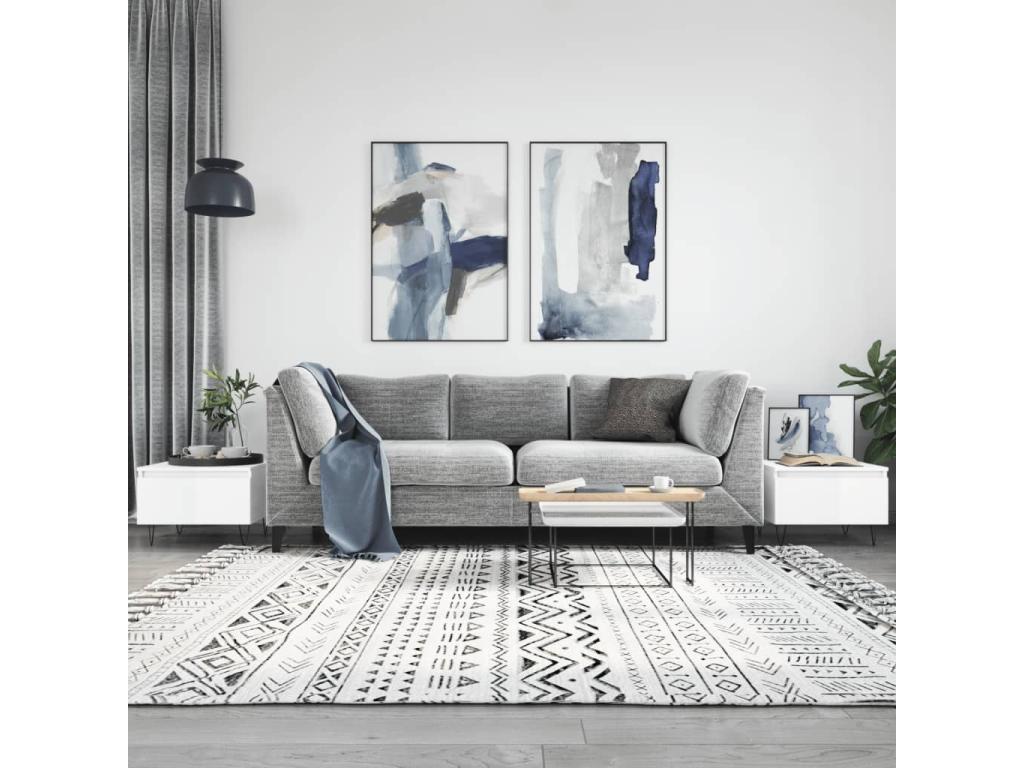 Coffee tables, 2 pcs, glossy white, 50x46x35cm, engineered wood, 08279UJXP