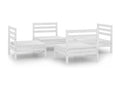 4-Piece Garden Furniture Set, White, Solid Pine Wood, 12199DICB