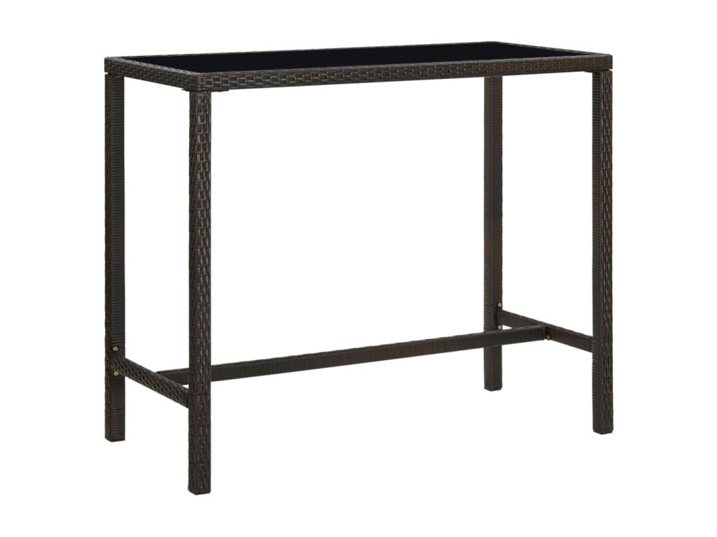 7-Piece Garden Bar Set, Brown Wicker Resin, 90391CDZN