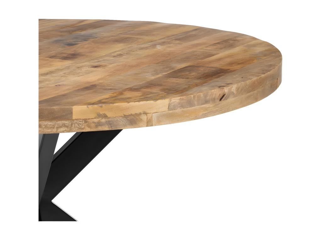 Round dining table 140 cm Raw Wood/Black - Calmetop 60078MMIG
