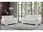 Calmetop fixed sofa in bonded leather and PVC - 169x88x90 cm - 2-seater - White 87272EOYT
