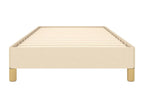 Cream bed frame without mattress, 80x200 cm, fabric, 72658QEEK