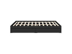 Bed frame with drawers, black, 150x200 cm, engineered wood, 04557GCLV