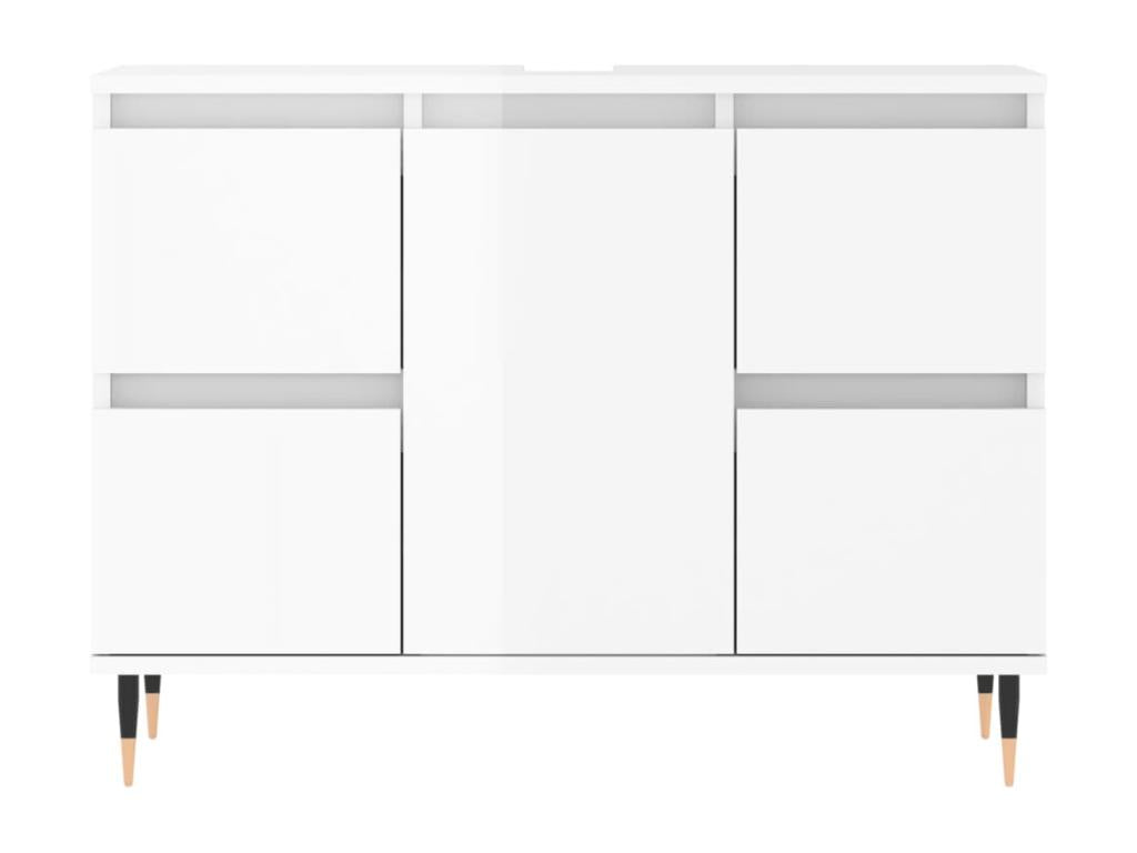 Glossy white bathroom cabinet 80x33x60 cm 82614EKIO