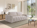 Nidchicshop 35293ZRPB 3-seater convertible sofa in beige bouclé fabric