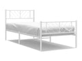 Metal bed frame with headboard/footboard, white, 100x200cm, 55736XVHH