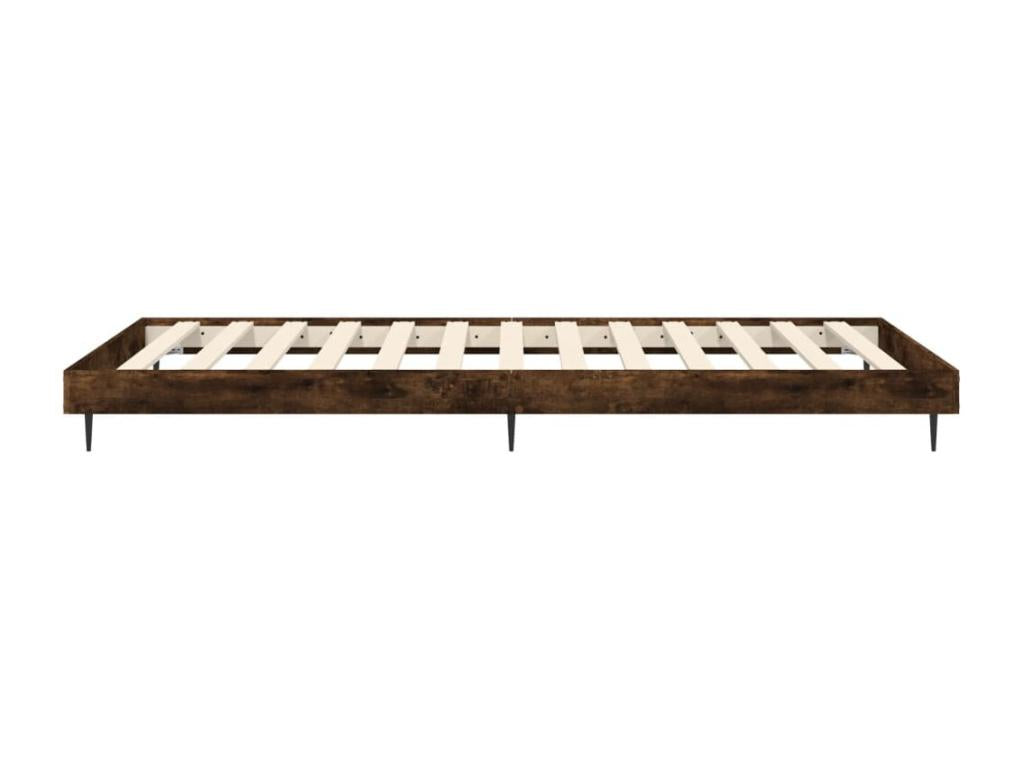 Bed frame without mattress, smoked oak, 100x200 cm, engineered wood, 99937KSMS