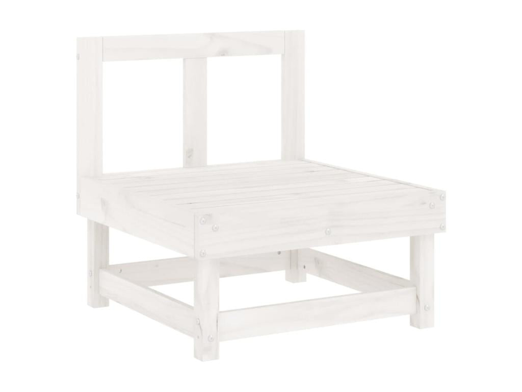 7-piece garden furniture set, white, solid pine wood, 52370WJBO