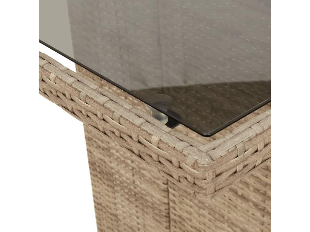 7-piece beige poly rattan garden dining set and cushions 57286QWGO