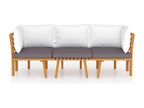 3-piece garden furniture set with cushions, solid Calmetop wood 07509ZBWW