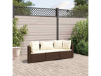 3-piece garden furniture set with cushions, brown woven resin, 31517OHOG